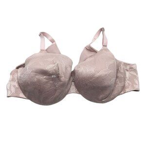 Cacique Lightly Lined Full Coverage Bra In Pale Pink Lace 46C